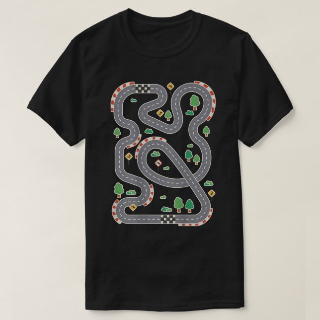 T-shirt Play Cars on Daddys Back piste de course arrière m (Design devant)
