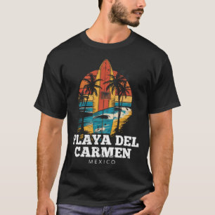 T-shirt Playa Del Carmen Mexique Surfboard Surf Rétro