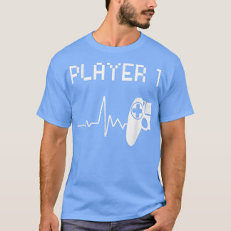 T-shirt Player 1 Heart Beat Video Game Couple Matching Gam