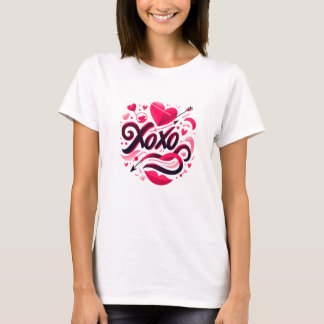 T-shirt Playera amorosa XOXO 