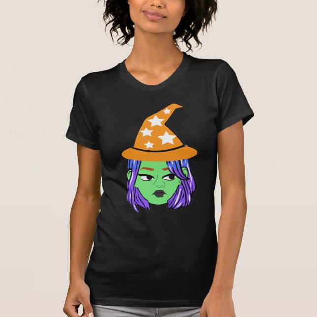 T-shirt Playera de Halloween, Bruja enojada (Devant)