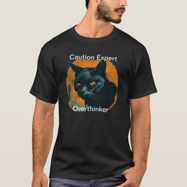 T-shirt Playera oscura básica para hombre pensando (Devant)