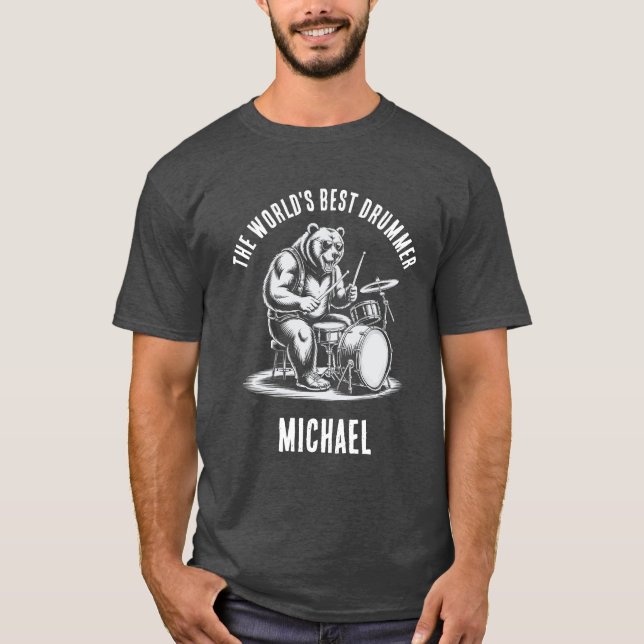 T-shirt Playera Personalizada Mejor Baterísta del mundo (Devant)