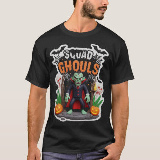 T-shirt Playful Halloween design featuring vampire pumpkin