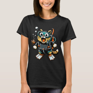 T-shirt Playful Playful Playba Diving Chat avec Poisson