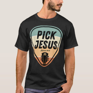 T-shirt Plectre Jésus Musique Chrétienne Drôle Guitare