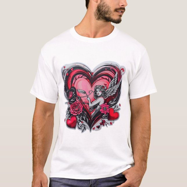 T-shirt Plein d'amour Fille Saint-Valentin (Devant)