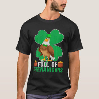 T-shirt Plein De Shenanigans Shamrock Eagle Bird St Patric