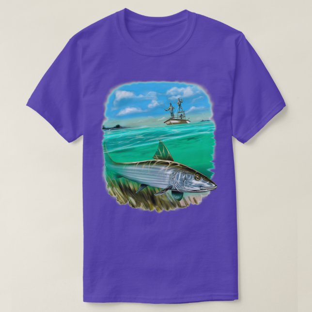T-shirt Plein Image Bonefish Pêcheurs Pêche (Design devant)