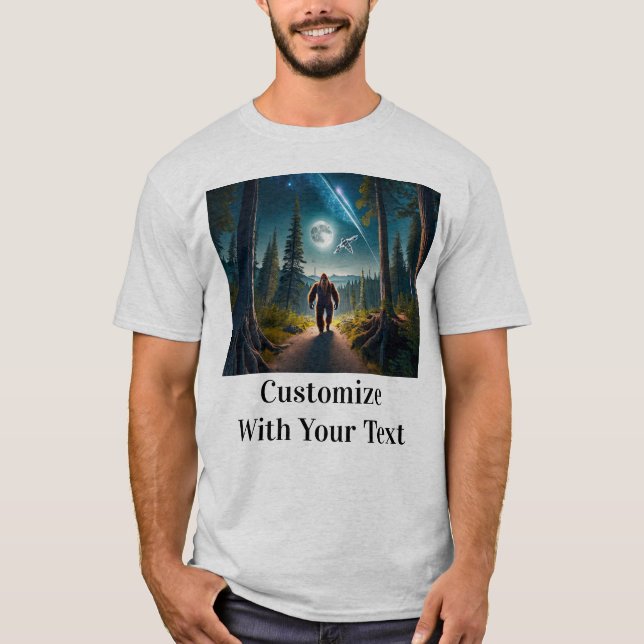 T-shirt Pleine lune Bigfoot Night Woods (Devant)