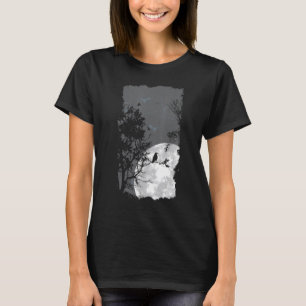 T-shirt Pleine lune Crow Gloomy Forêt Costume magnifique H