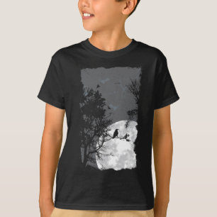 T-shirt Pleine lune Crow Gloomy Forêt Costume magnifique H