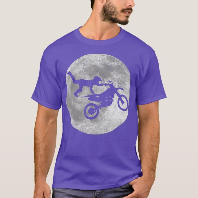 T-shirt Pleine lune Motocross Dirt Bike Silhouette (Devant)