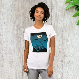T-shirt Pleine lune nocturne d'Halloween éffrayante et cha