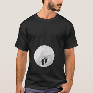 T-shirt Pleine lune Ventre Grossesse Faire-part bébé pieds