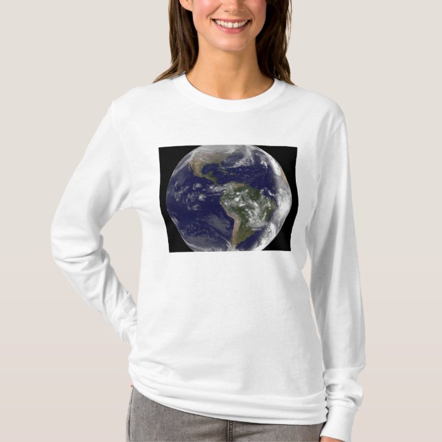 T-shirt Pleine Terre montrant l'Amérique du Nord et l'Amer (Devant)
