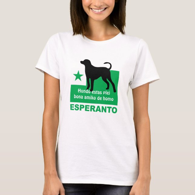 T-shirt Plej bona amiko de homo d'estas d'espéranto/"de (Devant)