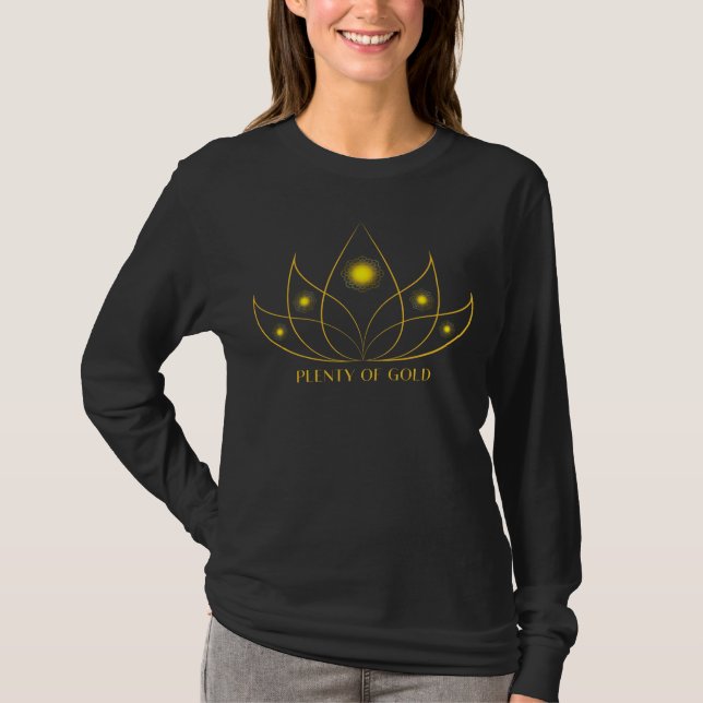 T-shirt Plenty of Gold - Minimal Lotus Zen Design (Devant)