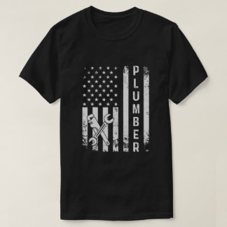 T-shirt Plomber American Flag Plumbing