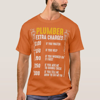 T-shirt Plomber Frais Supplémentaires Plomberie Tuyau Hobb