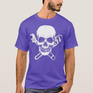 T-shirt Plomber Pipefitter Wrench Skull Pluming Premium