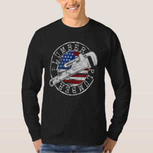 T-shirt Plombier Drapeau Américain Plomberie Usa Timbre Pa