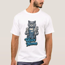 Plombier personnalisé avec un chat mignon Scottish