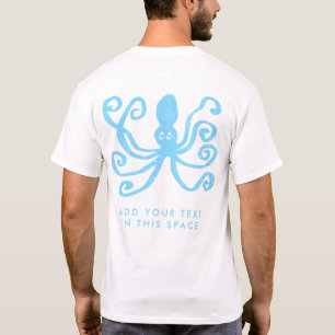T-shirt Plongée à l'air bleue de poulpe