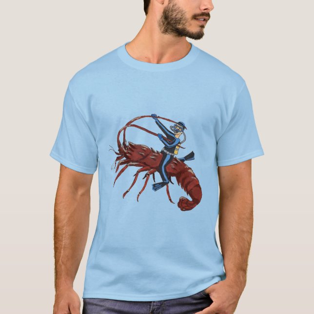 T-shirt Plongée au homard épineux avec plongée sous-marine (Devant)