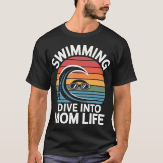 T-shirt Plongée dans la vie de maman Vague Rétro