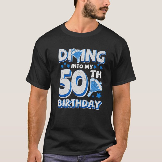T-shirt Plongée Dans Mon 50E Anniversaire Drôle Skydiv Sky (Devant)