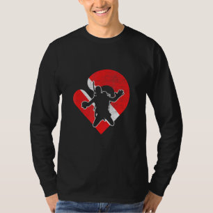T-shirt Plongée Drapeau Coeur Plongée Plongée sous-marine 