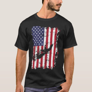 T-shirt Plongée en scaphandre autonome Drapeau États-Unis 