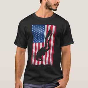 T-shirt Plongée en scaphandre Drapeau Américain Entraîneur
