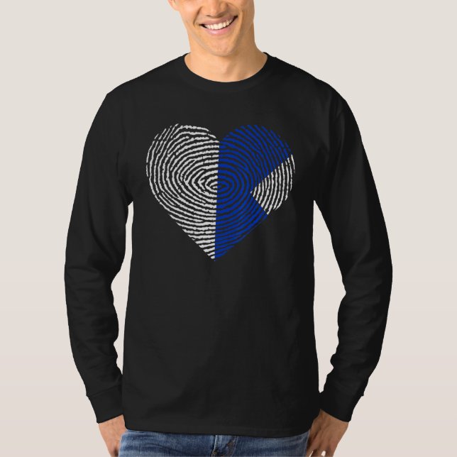 T-shirt Plongée Humour Plongée Plongée Bleu Drapeau Coeur  (Devant)