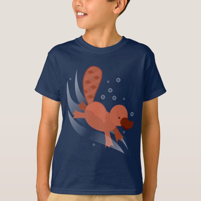 T-shirt plongée mignonne d'ornithorynque (Devant)