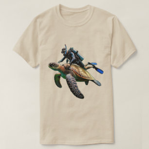 T-shirt Plongée plongée avec plongée avec une grande tortu