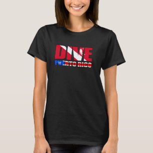 T-shirt Plongée Porto Rico PR Drapeau Conception Plongeur 