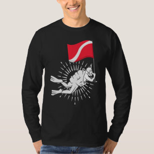 T-shirt Plongée sous l'eau Drapeau de natation Ocean Scuba