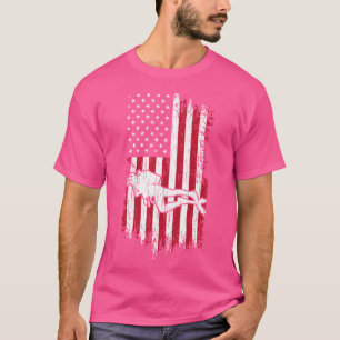 T-shirt Plongée sous-marine Drapeau américain Plongée sous