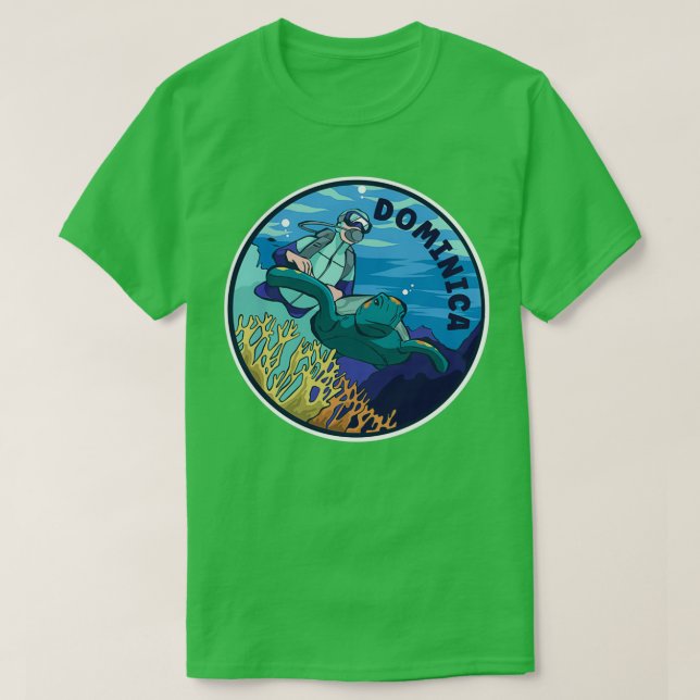 T-shirt Plongée Sous-Marine En Dominique (Design devant)