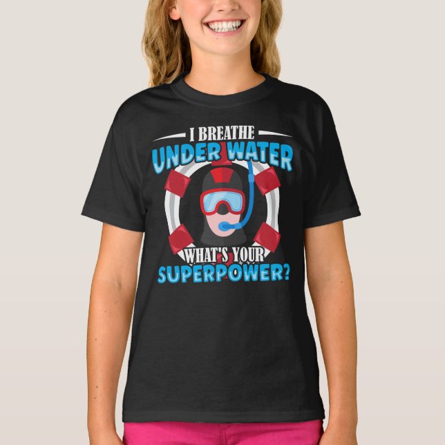 T-shirt Plongée sous-marine Je Respire sous l'eau Whats Yo (Devant)