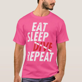 T-shirt Plongée sous-marine Manger Sleep Plongée Répéter