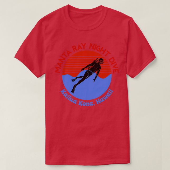 T-shirt Plongée sous-marine Manta Ray Night Dive (Design devant)