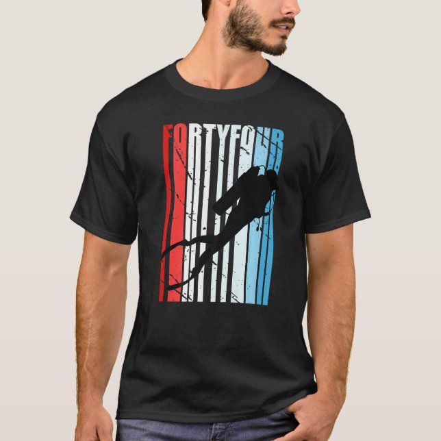 T-shirt Plongée sous-marine rétro 44e anniversaire Deep Se (Devant)