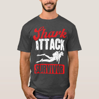 T-shirt Plongée sous-marine s Attaque de requin Survivant 