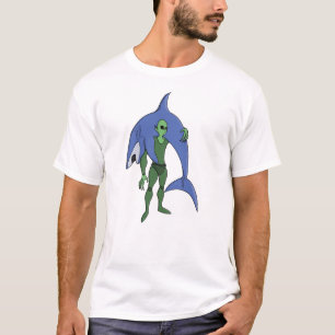 T-shirt Plongeur Alien avec Requin Funny Sci-Fi