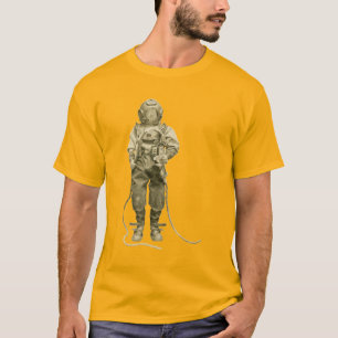 T-shirt Plongeur casque vintage avec lumière de plongée so