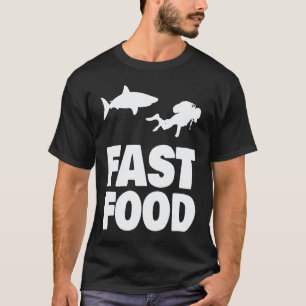 T-shirt Plongeur de restauration rapide Requin Plongée sou