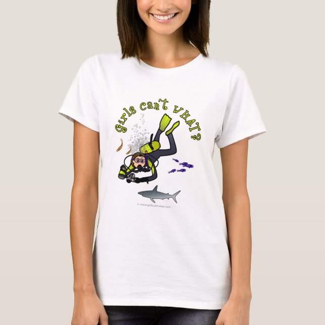 T-shirt Plongeur de scuba féminin léger (Devant)